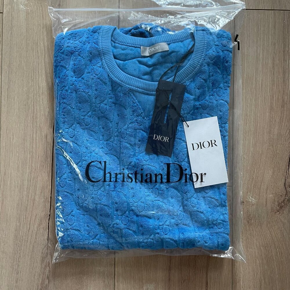 XL Dior Men's Blue Cotton T-Shirt